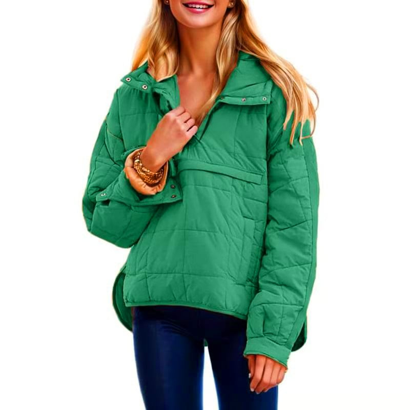 š„Lightweight and warm-Women's Oversized Hooded Puffer Jacket Quilted Lightweight Winter Warm Pullover Padded Hoodies Coat