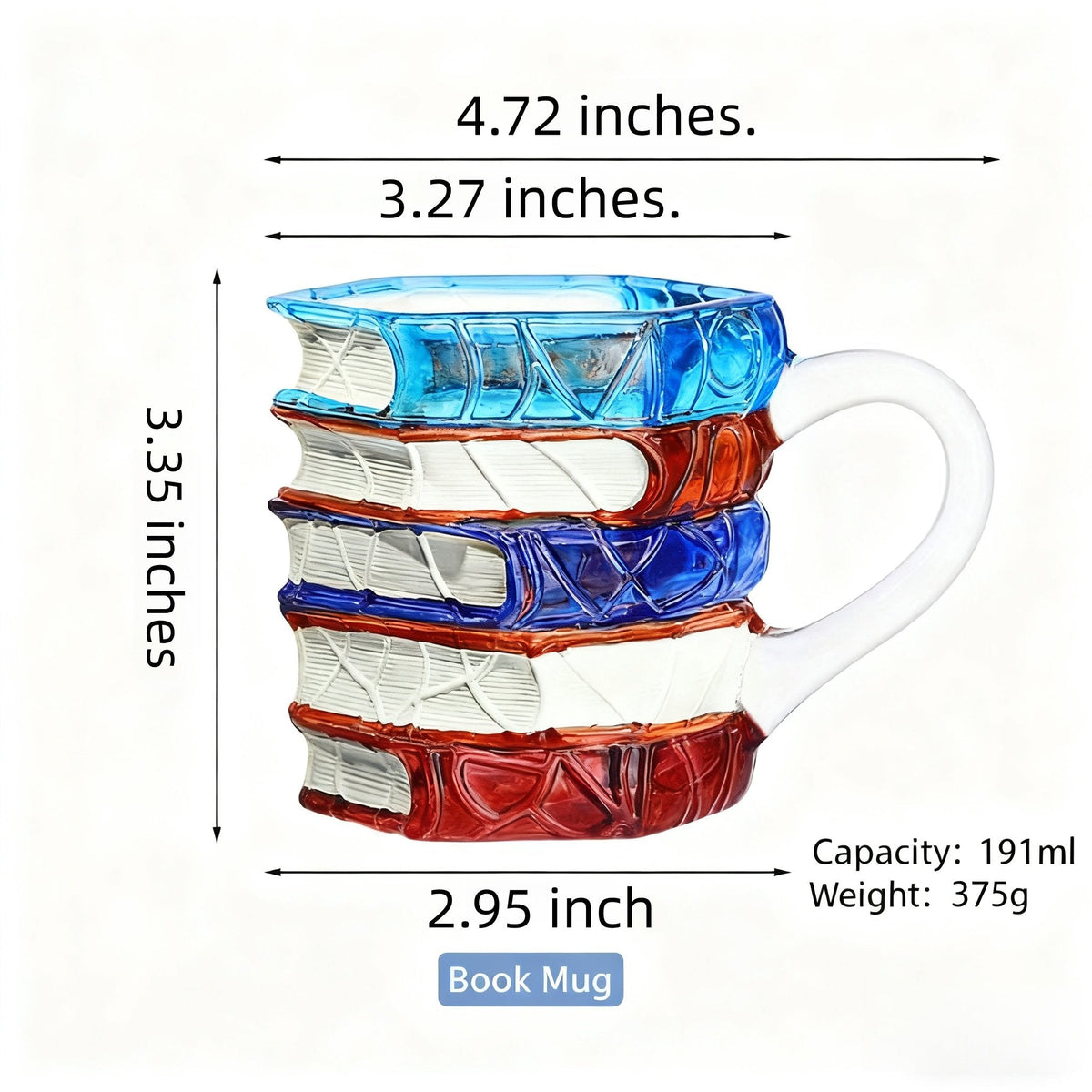 🔥Last Day 49% OFF📚 Stacked Books Glass Mug