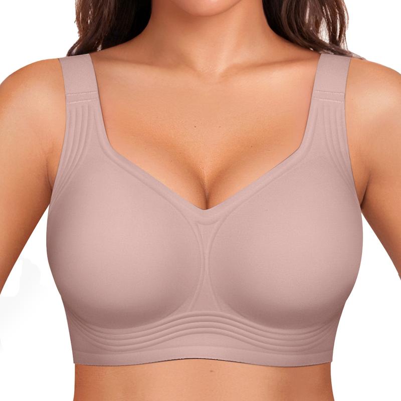 Full Coverage Wireless Support Bra for Women – Lift, Side & Back Smoothing, Wide Adjustable Straps