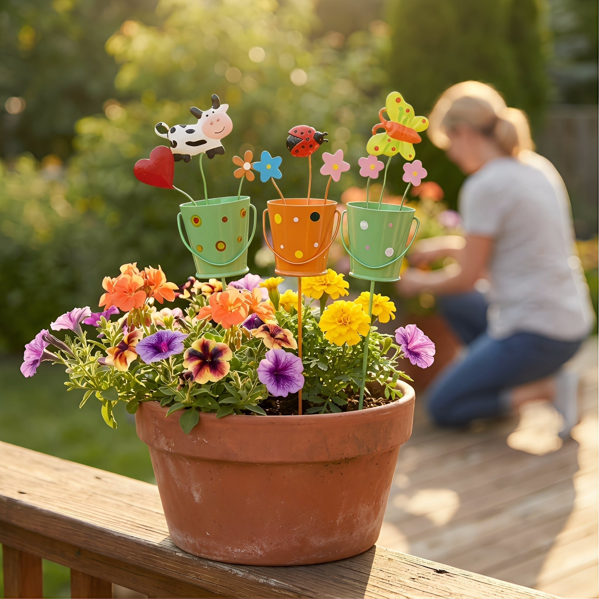 Flower Pot Animal Stakes