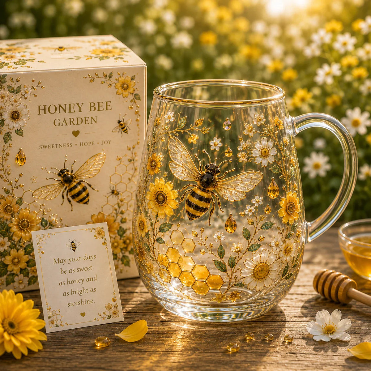 ☀️ Sweetness, Hope & Joy 🐝 2026 Limited Edition Honey Bee Garden Glass Tea Cup