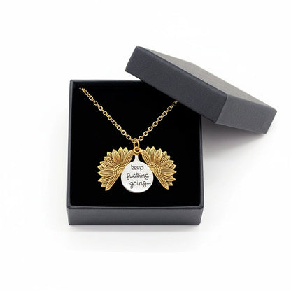 🌻Sunflower Keychain – “Keep Fucking Going” Motivational Gift with Gift Box
