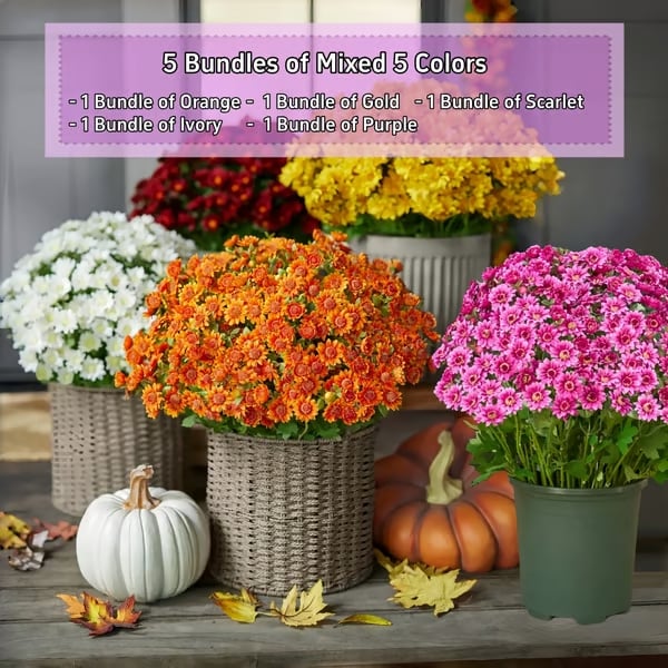 🔥Last Day 49% Off- 🌼Artificial Outdoor Sunset Mums Flowers