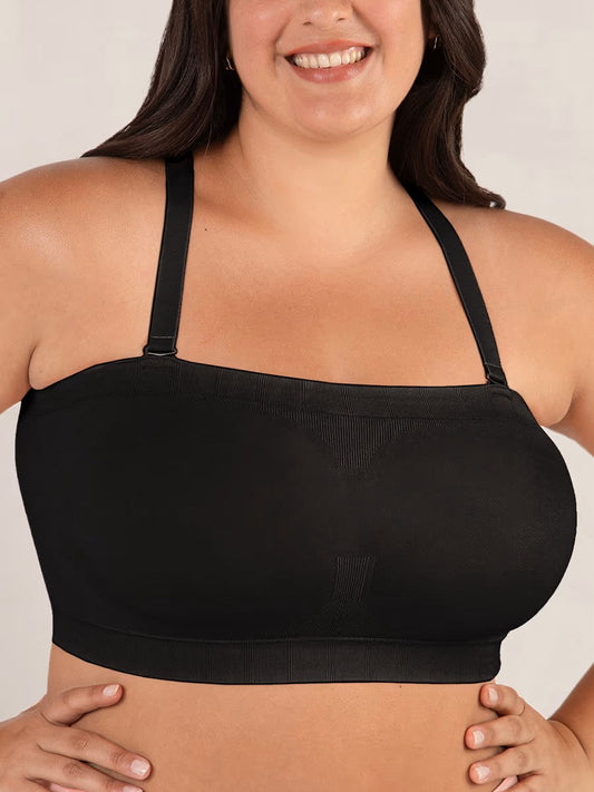 🔥Convertible Strapless Bandeau Bra with Wireless Comfort, Anti-Slip Grip & Removable Straps