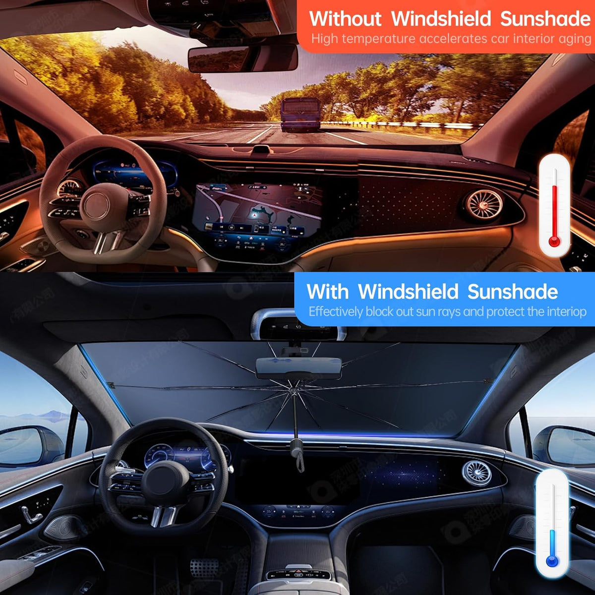 🔥Last Day 56% OFF - 2026 Upgraded Car Windshield Sun Shade Umbrella