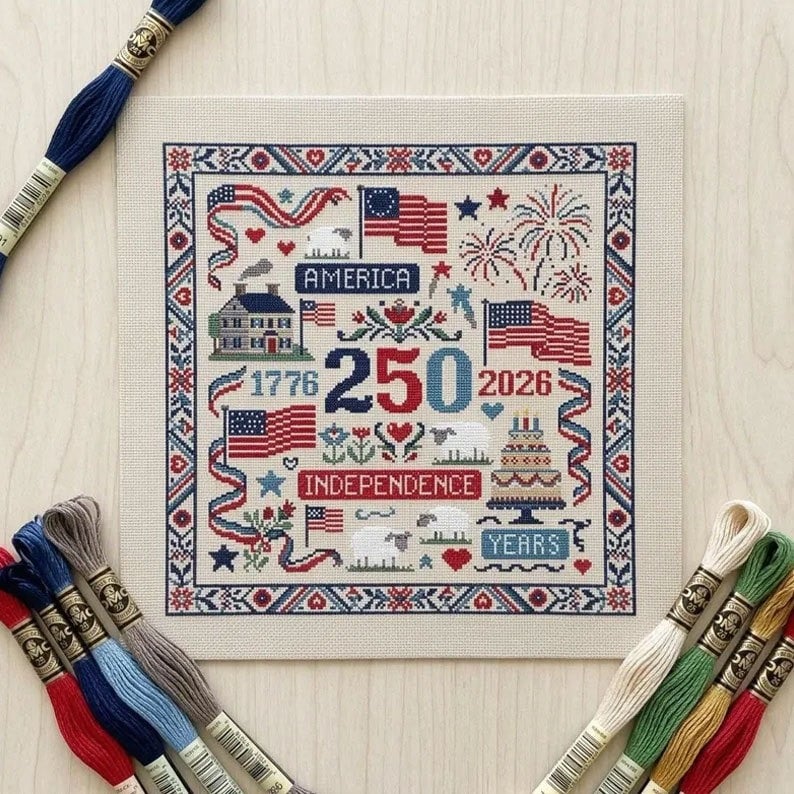 Stamped cross-stitch