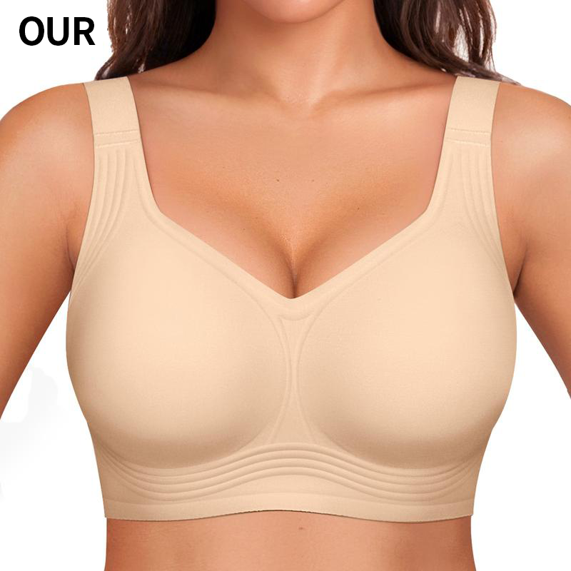 Full Coverage Wireless Support Bra for Women – Lift, Side & Back Smoothing, Wide Adjustable Straps
