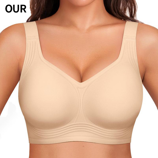 Full Coverage Wireless Support Bra for Women – Lift, Side & Back Smoothing, Wide Adjustable Straps