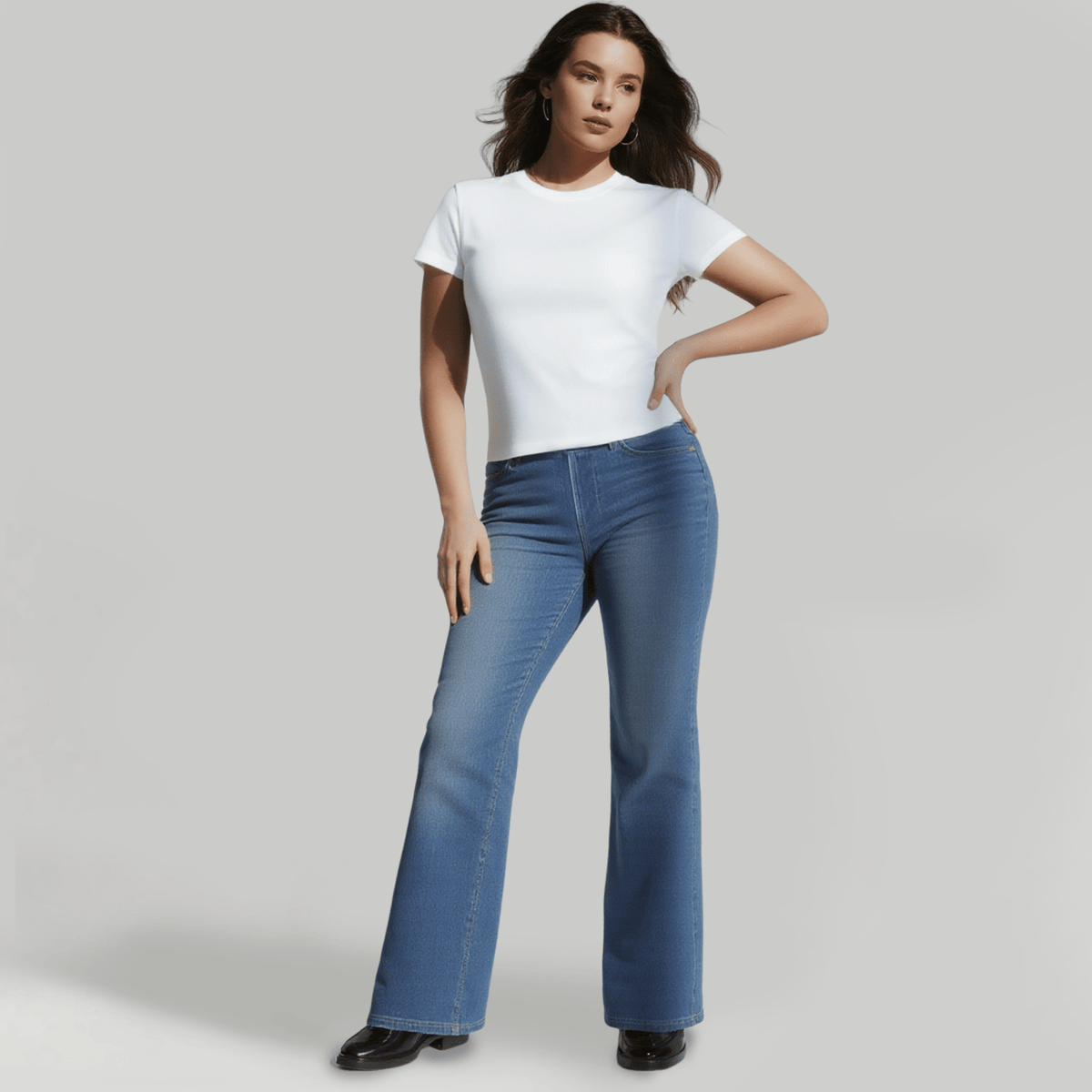 🏆LAST DAY SALE 49% OFF - High Waisted Pockets Washed Casual Bootcut Jeans