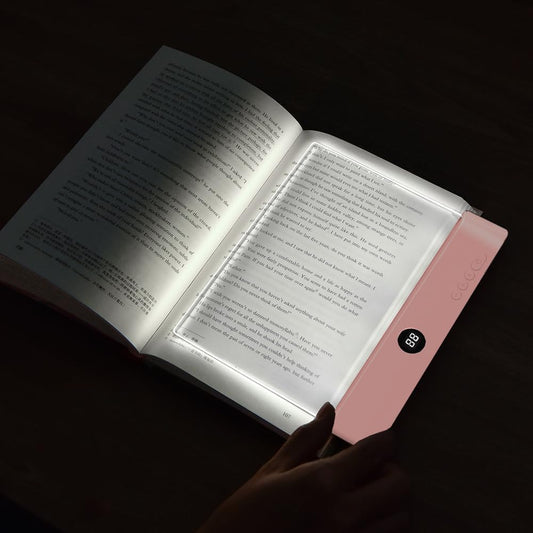 🔥Last Day 49% OFF-✨Book Light, Rechargeable Clear LED Flat Book Lights for Reading in Bed at Night with 3 Colors & Timer