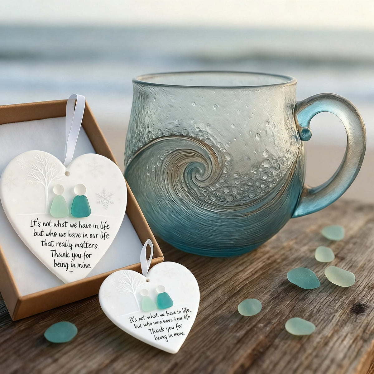 🎄Unique gift🔥100% handmade sea glass wave cup🎁Enjoy buy one get one free