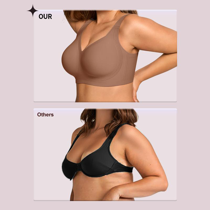 Full Coverage Wireless Support Bra for Women – Lift, Side & Back Smoothing, Wide Adjustable Straps