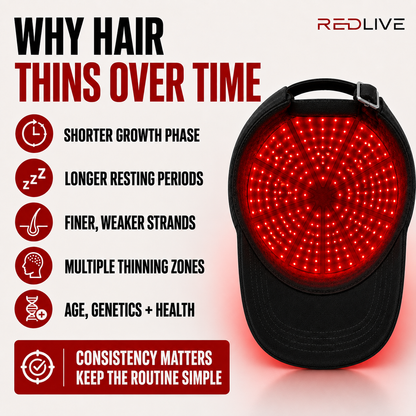 Redlive Red Light Hair Growth Cap | 100 LEDs, Charger Included + Free Gift