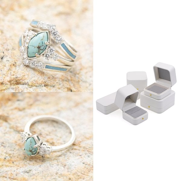 🔥LAST DAY 60% OFF🎁Sterling Silver Natural Turquoise Diamond Ring