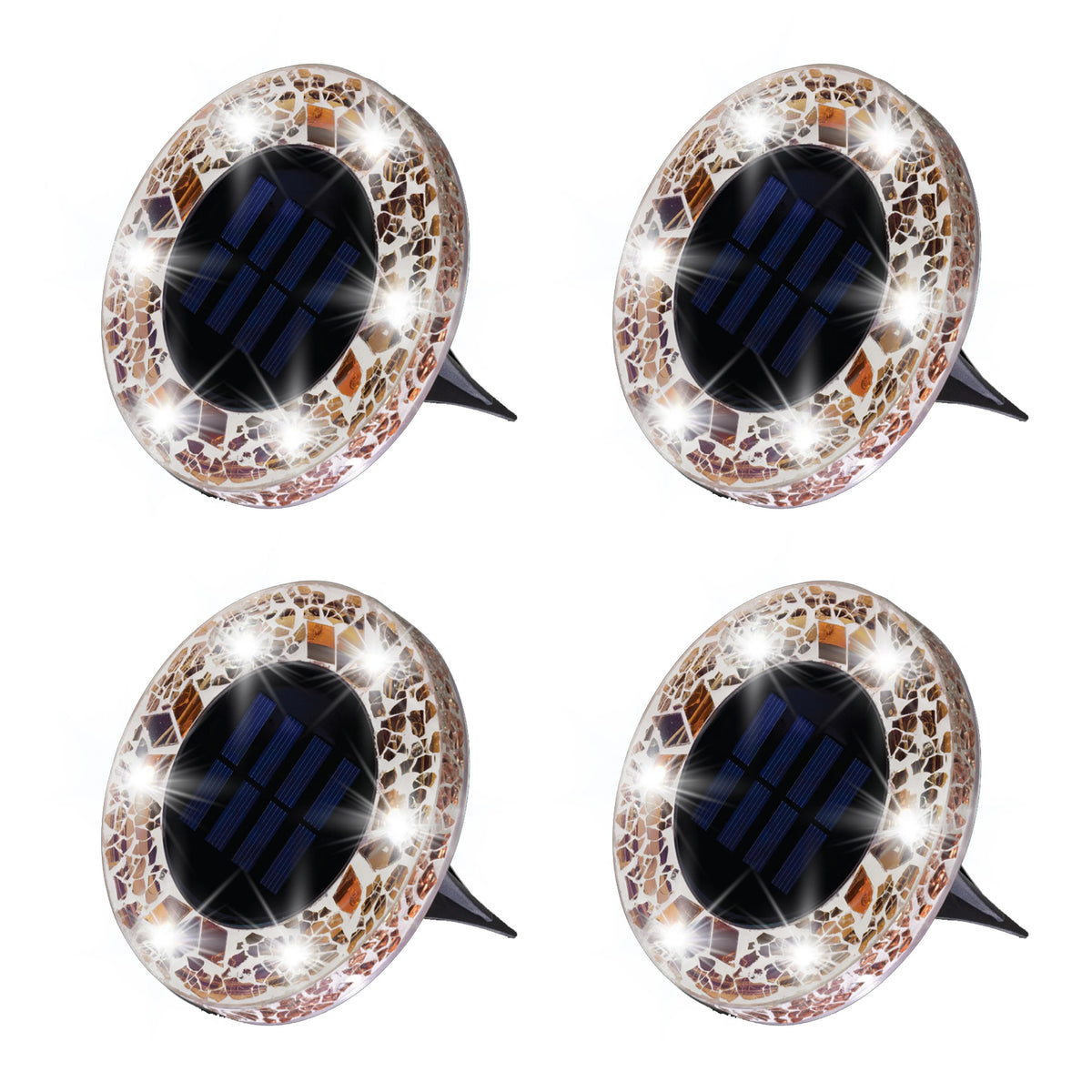 ✨Solar Mosaic Disk Lights - Waterproof LED Pathway Lights with Auto On/off