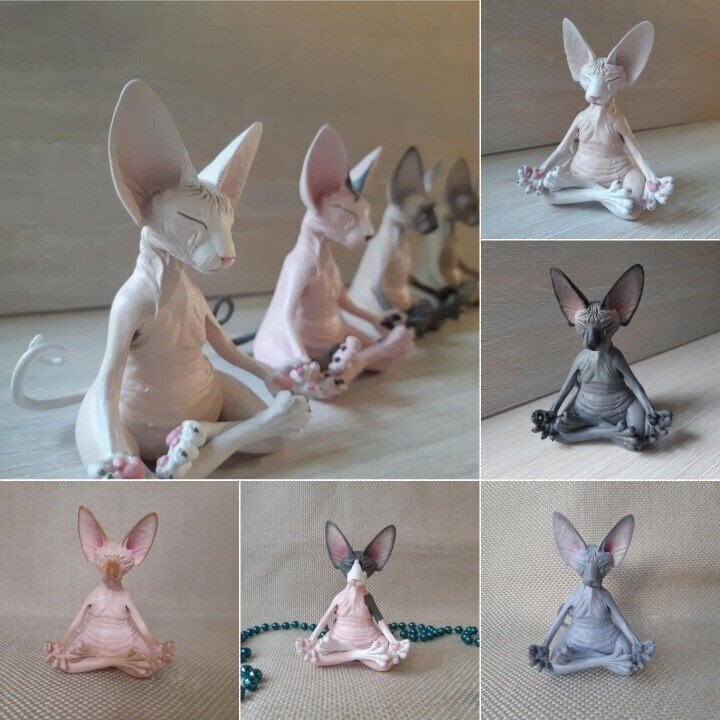 🔥HOT SALE Promotion🔥😻Sphynx Cat Meditate Yoga