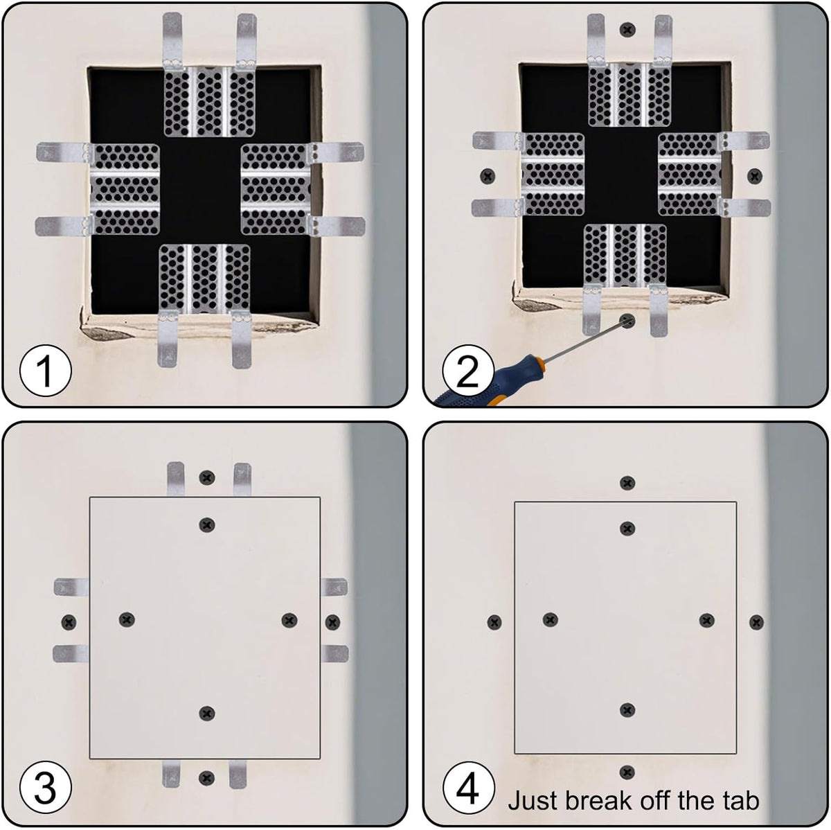 Drywall Repair Clips Kit - No-Stud Wall Patch Support