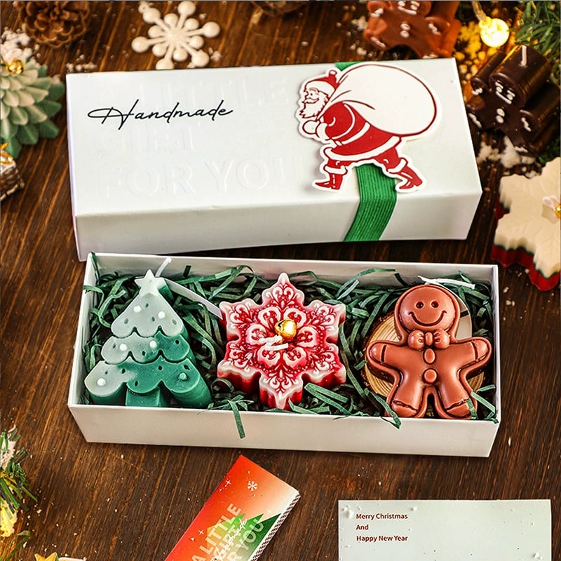 Christmas tree + snowflakes + gingerbread man