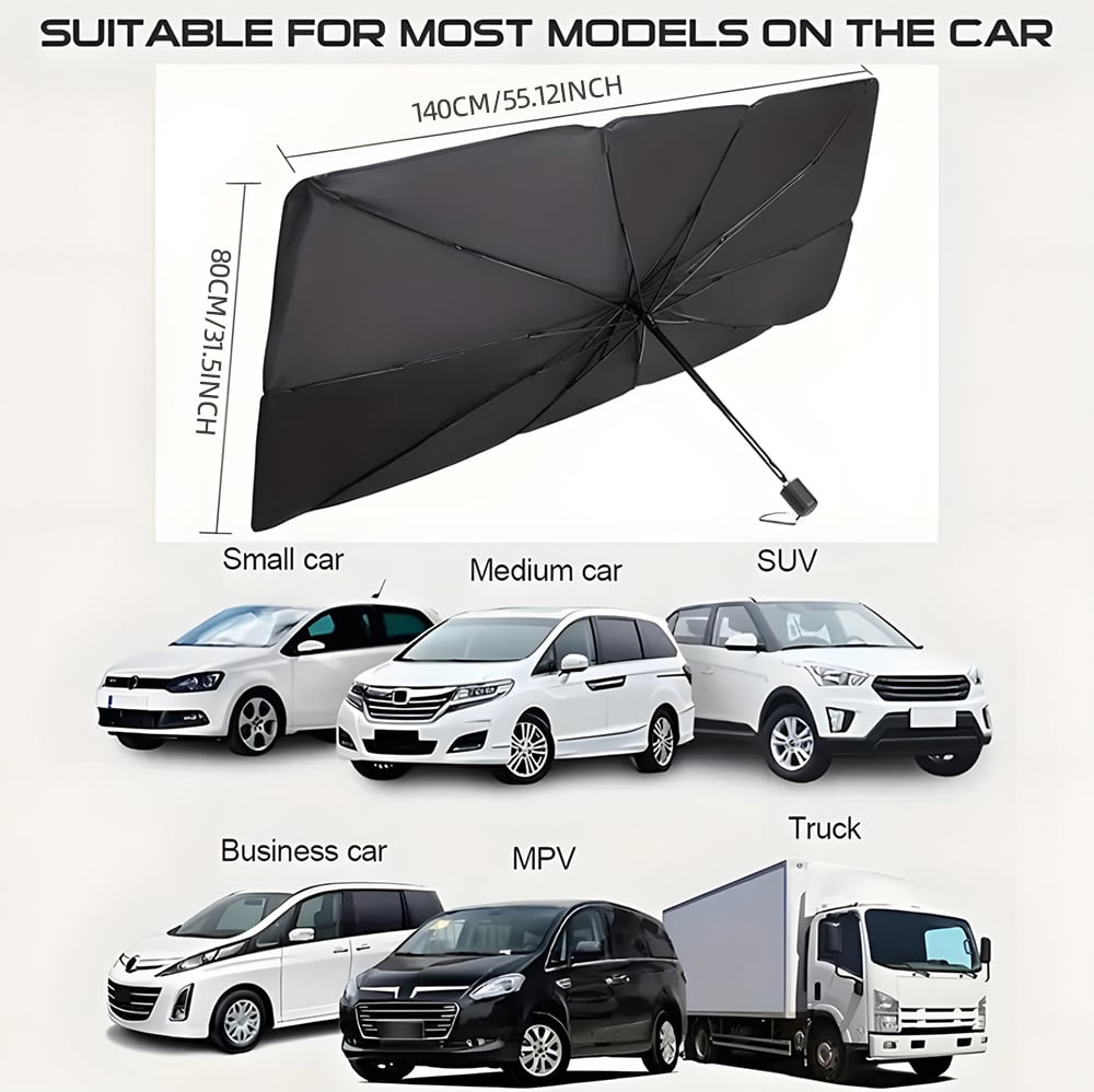 🔥Last Day 56% OFF - 2026 Upgraded Car Windshield Sun Shade Umbrella