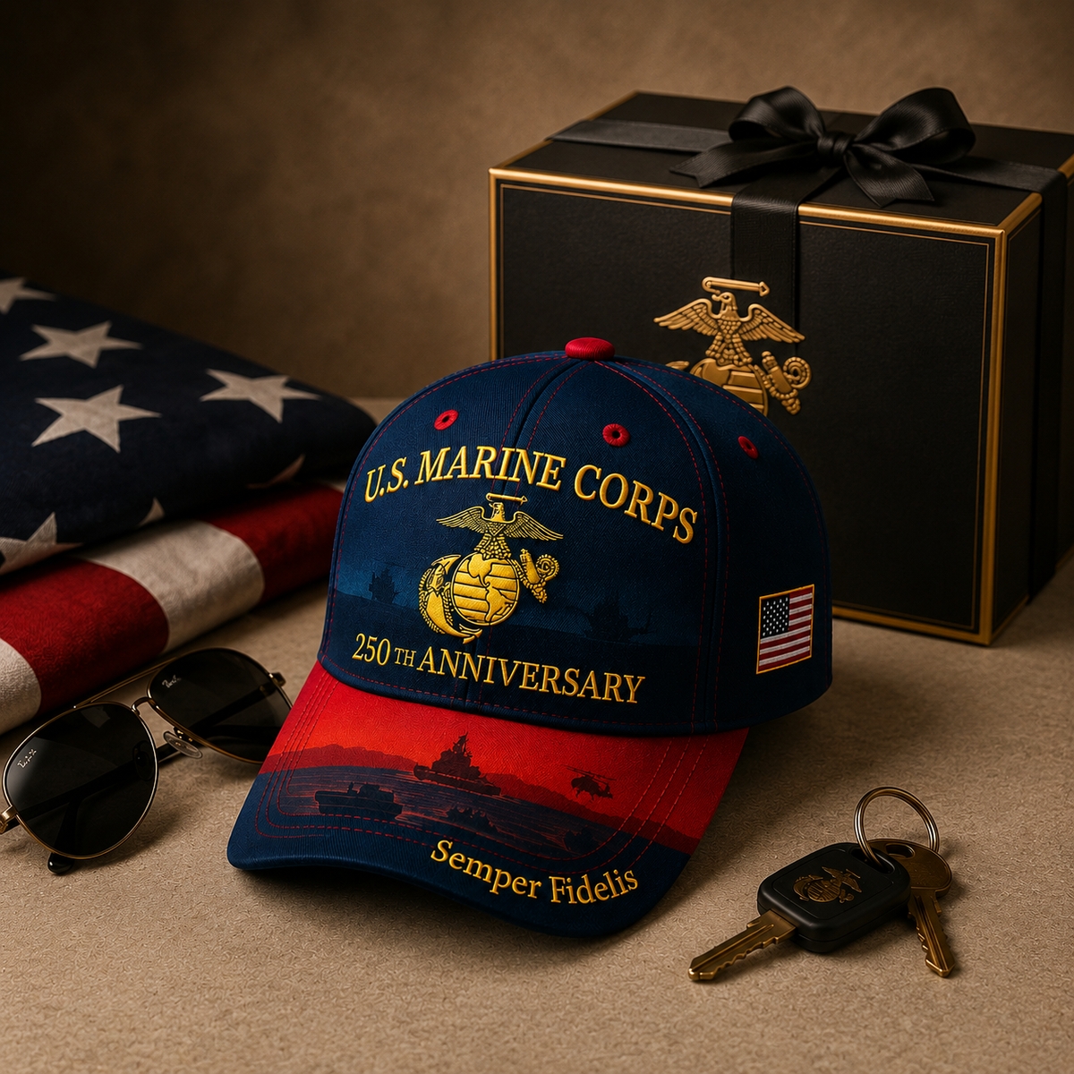 🔥 Father’s Day Sale -❤️ U.S. Marine Corps 250th Anniversary 3D Embroidered Cap 🇺🇸