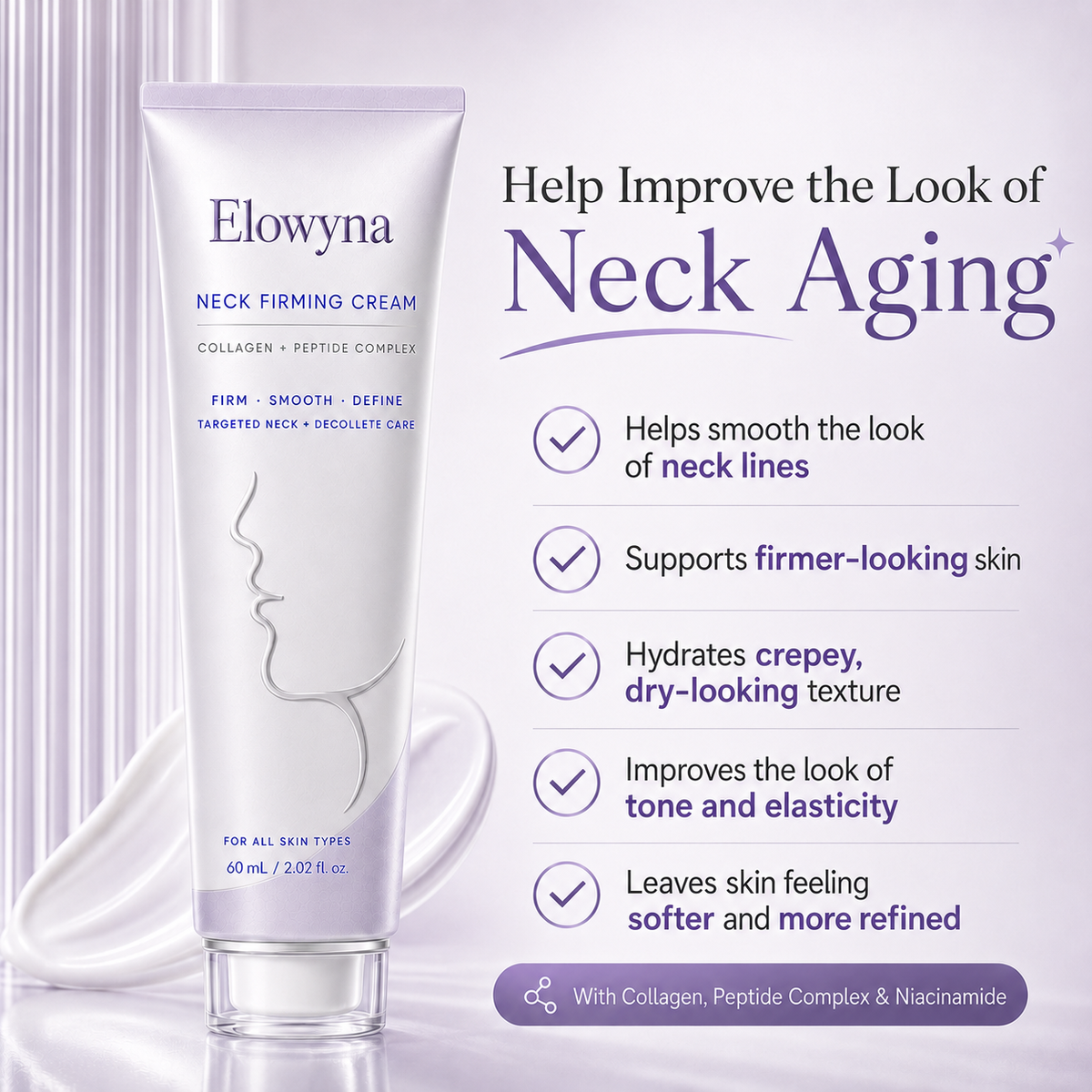 🧠👩‍🔬 Elowyna All-Over Firming Cream – FDA-Compliant Formula For Face, Neck & Body – Smooth, Tighten & Brighten – 70% OFF + 🎁 Free Derma Roller Today