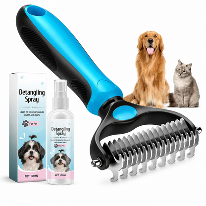 🐾 FLASH SALE: 50% OFF! ✨ Double-Sided Deshedding Pet Brush – Dual-Sided, Ergonomic & Gentle for Dogs & Cats 🐶