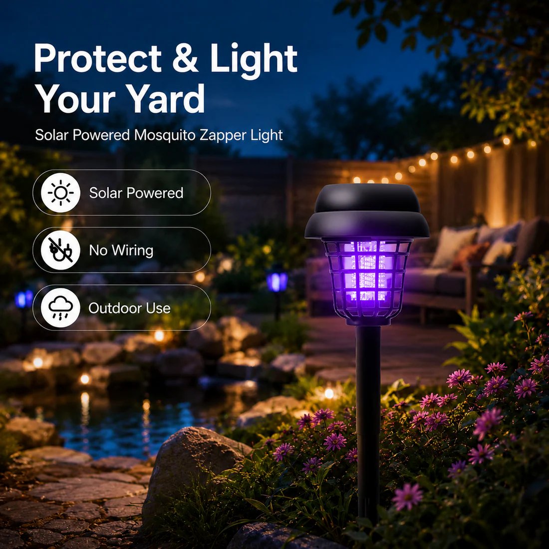 ⚡Summer Essentials 🦟Solar-Powered UV Mosquito Killer Lamp