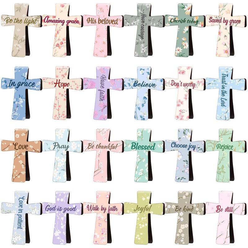 📖12 Pcs Magnetic Cross Bookmarks Gifts for Bible Study, Readers, Teachers, Students🌸✝️