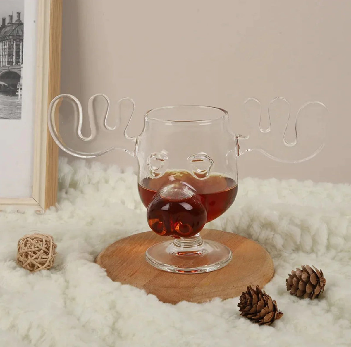 🔥Last Day 49% OFF - The Stag's Gaze: Where Light Dances 🦌✨Glass Reindeer Mug