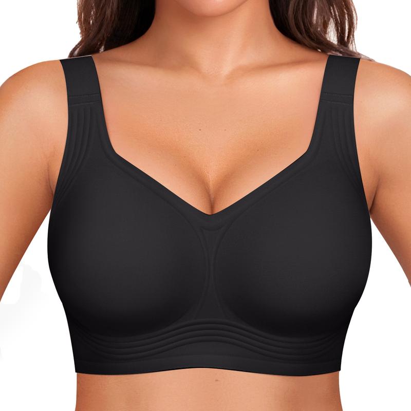 Full Coverage Wireless Support Bra for Women – Lift, Side & Back Smoothing, Wide Adjustable Straps