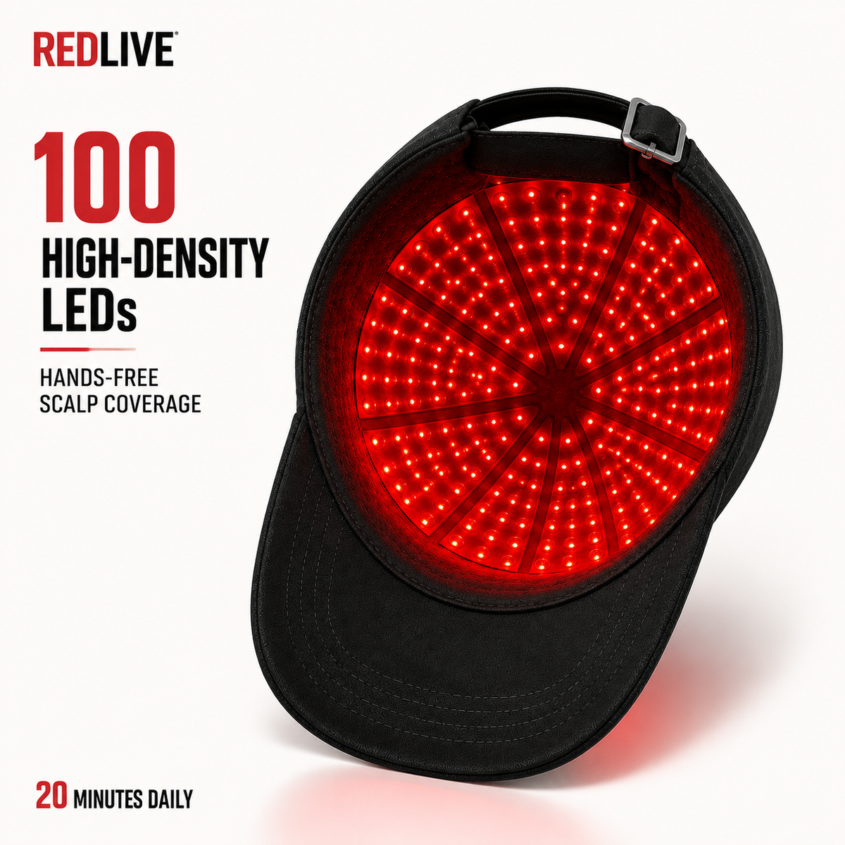Redlive Red Light Hair Growth Cap | 100 LEDs, Charger Included + Free Gift