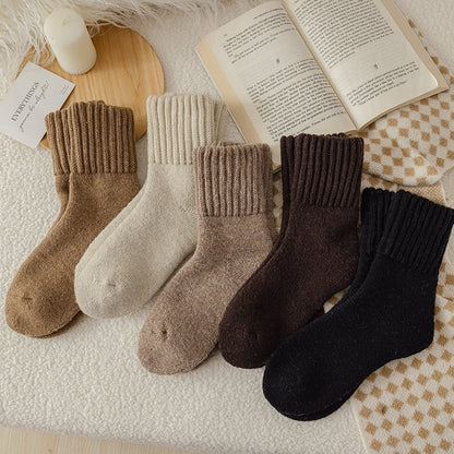 🔥LAST DAY 49% OFF -5 Pairs Women's Solid Mid-calf Socks