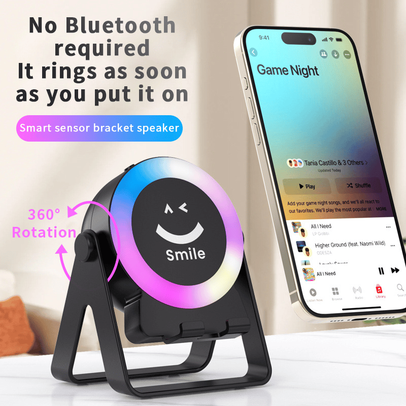 🎧4 IN 1 Wireless Induction Audio Black Bluetooth Speaker🎵