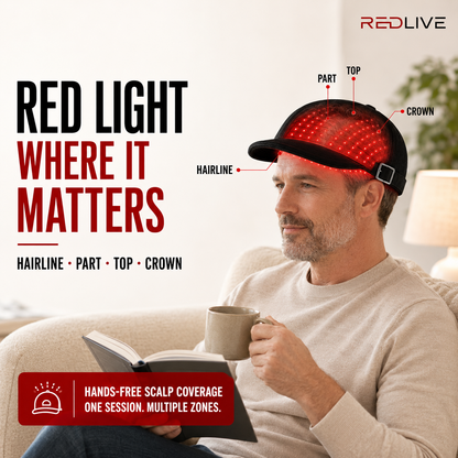 Redlive Red Light Hair Growth Cap | 100 LEDs, Charger Included + Free Gift