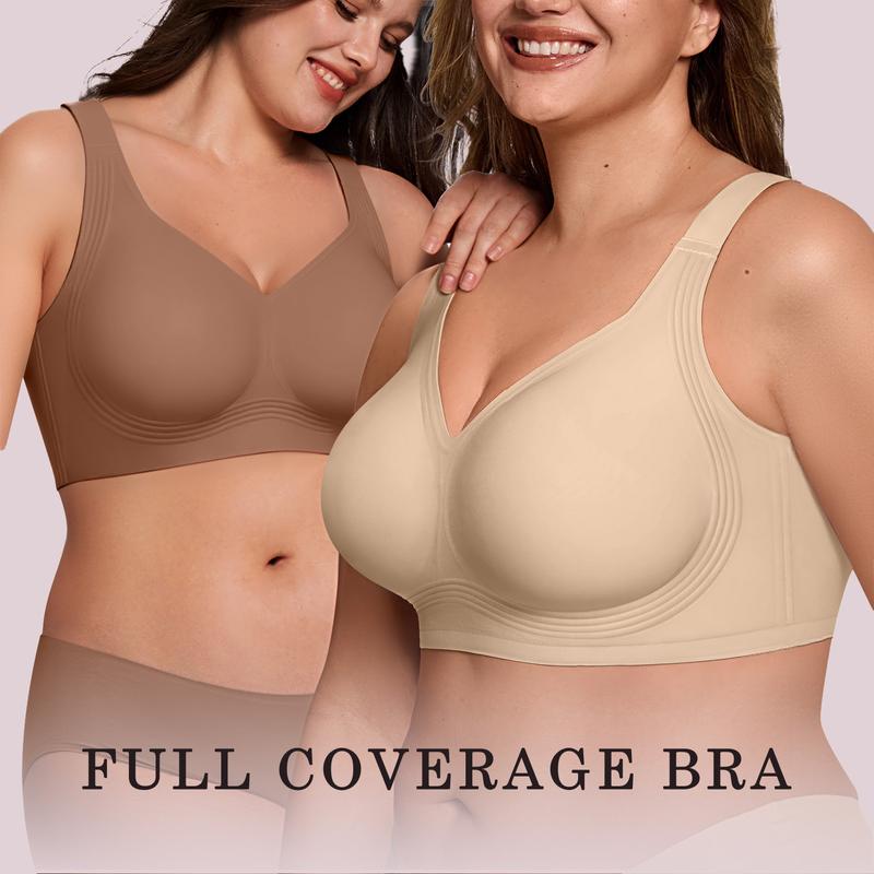Full Coverage Wireless Support Bra for Women – Lift, Side & Back Smoothing, Wide Adjustable Straps