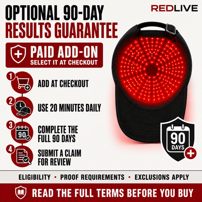 Redlive Red Light Hair Growth Cap | 100 LEDs, Charger Included + Free Gift