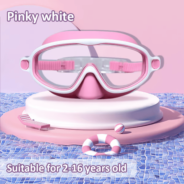 🌓HD children's large frame waterproof and anti-fog swimming goggles