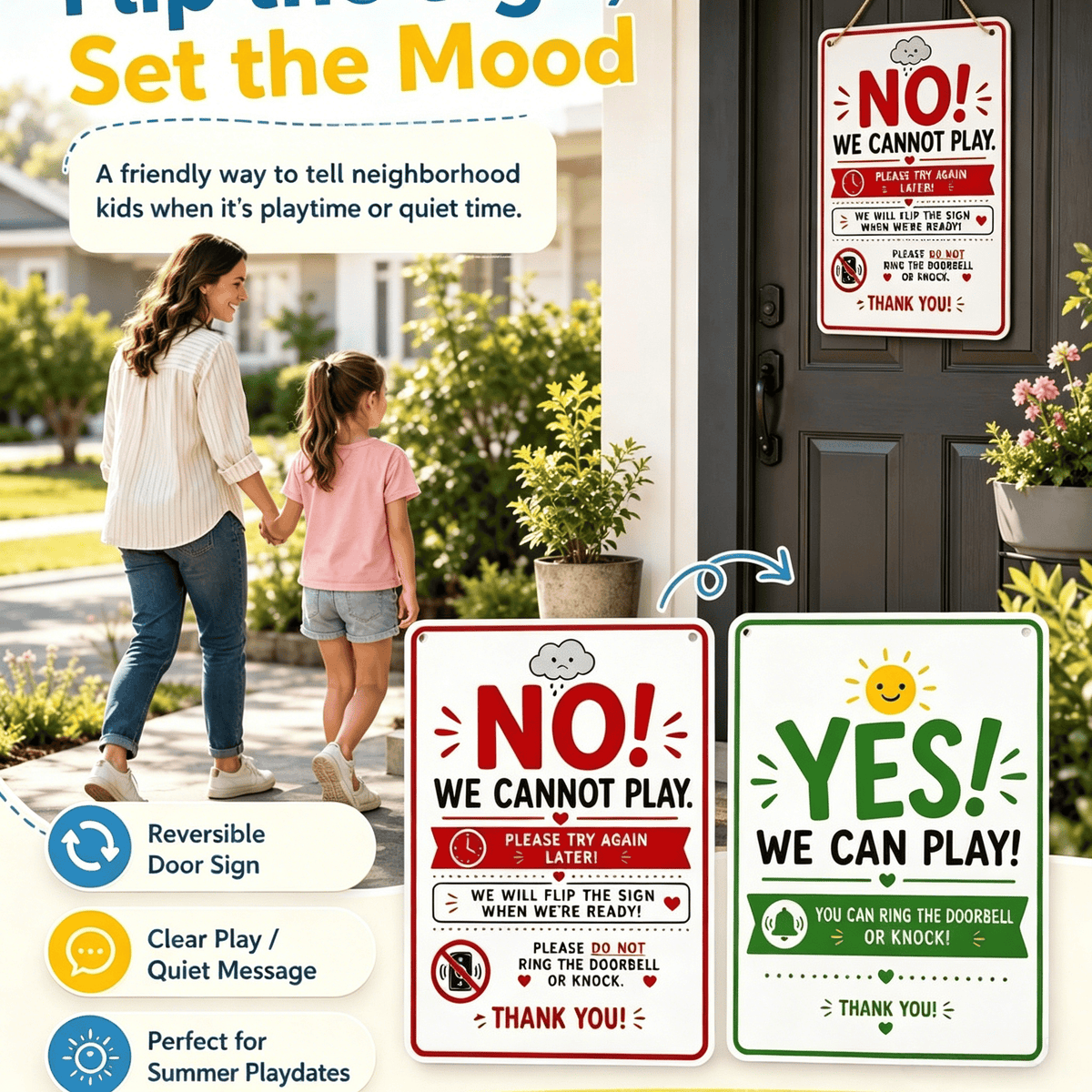 Summer Sanity Door Sign – The Mom‐Approved Boundary for Endless Neighborhood Knockers ☀️🚪😂