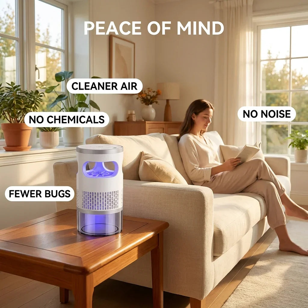 🦟Indoor Flying Insect Trap 🏡Quiet UV Mosquito & Gnat Catcher